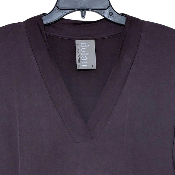 DOLAN ANTHROPOLOGIE PLUM PURPLE LONG SLEEVE SOFT STRETCH DRESS WOMENS LARGE - Picture 9 of 9